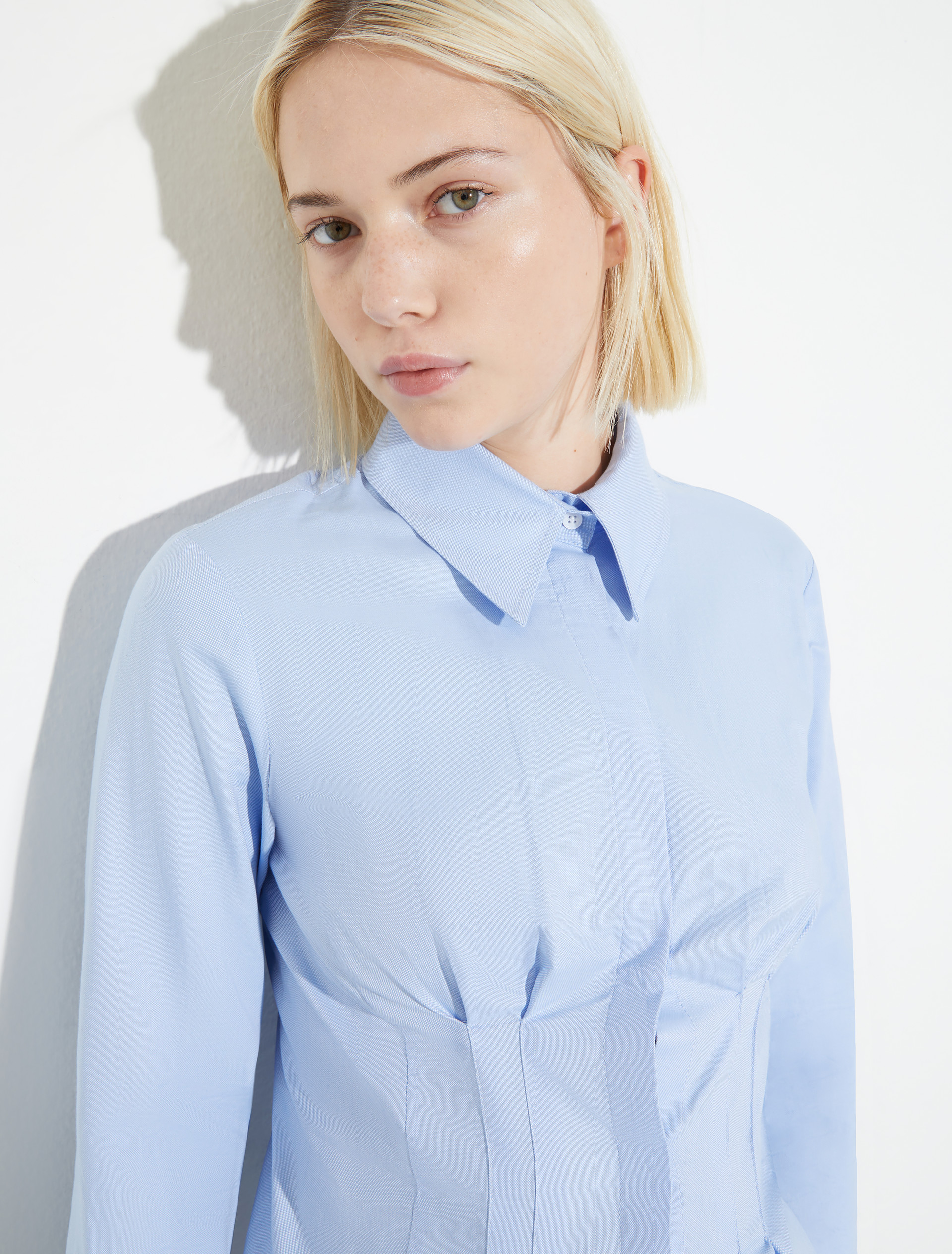 Corset-style cotton Oxford shirt - LIGHT BLUE - MAX&Co. - 3