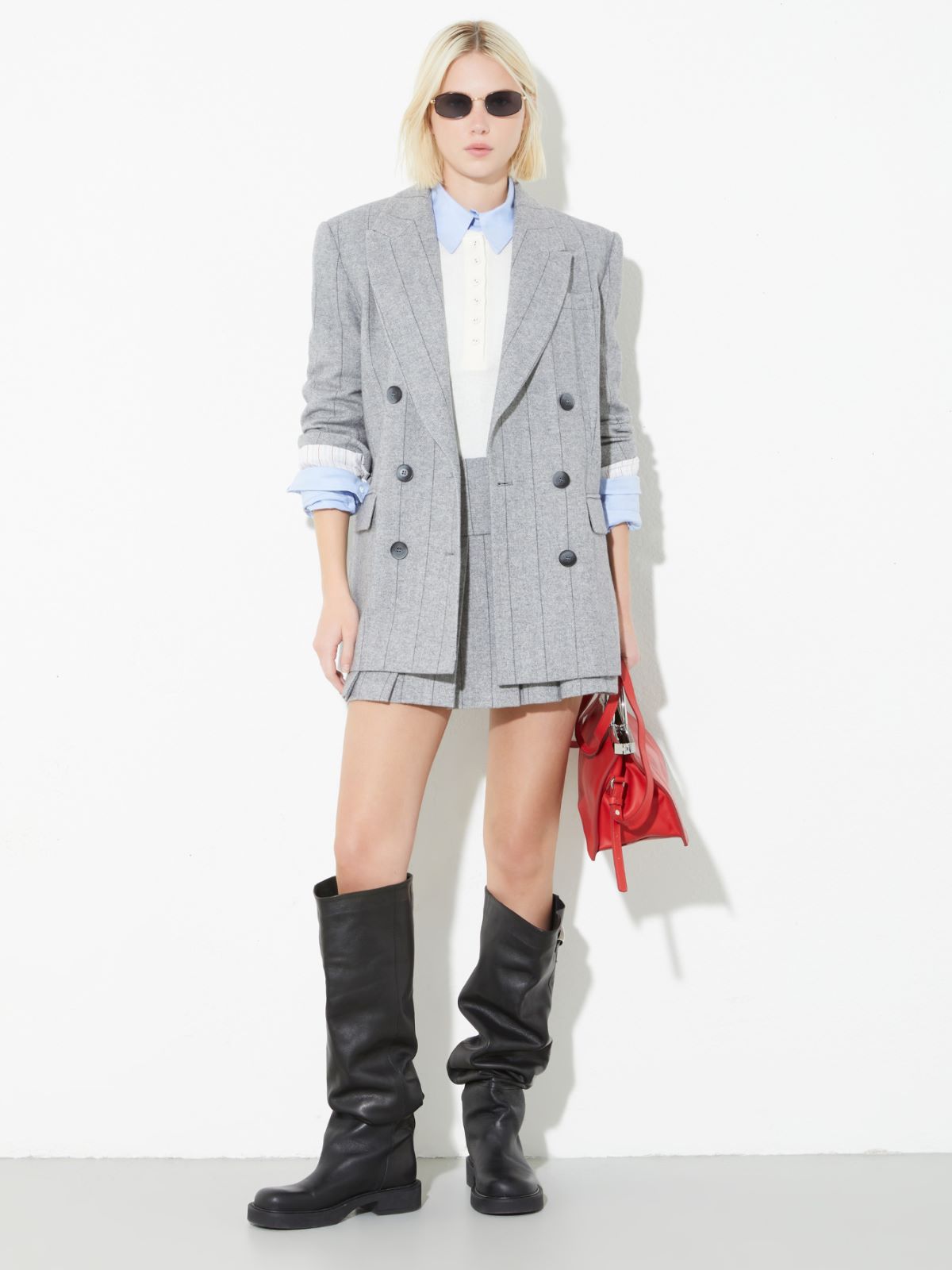 Corset-style cotton Oxford shirt - LIGHT BLUE - MAX&Co. - 4