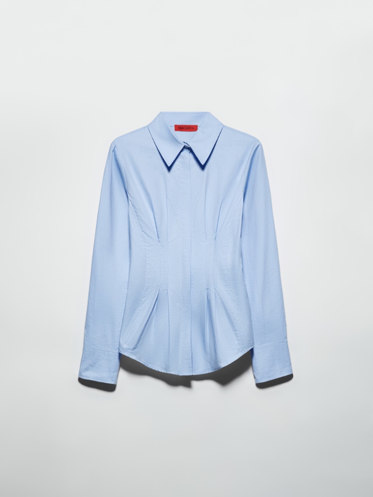 Corset-style cotton Oxford shirt - LIGHT BLUE - MAX&Co.