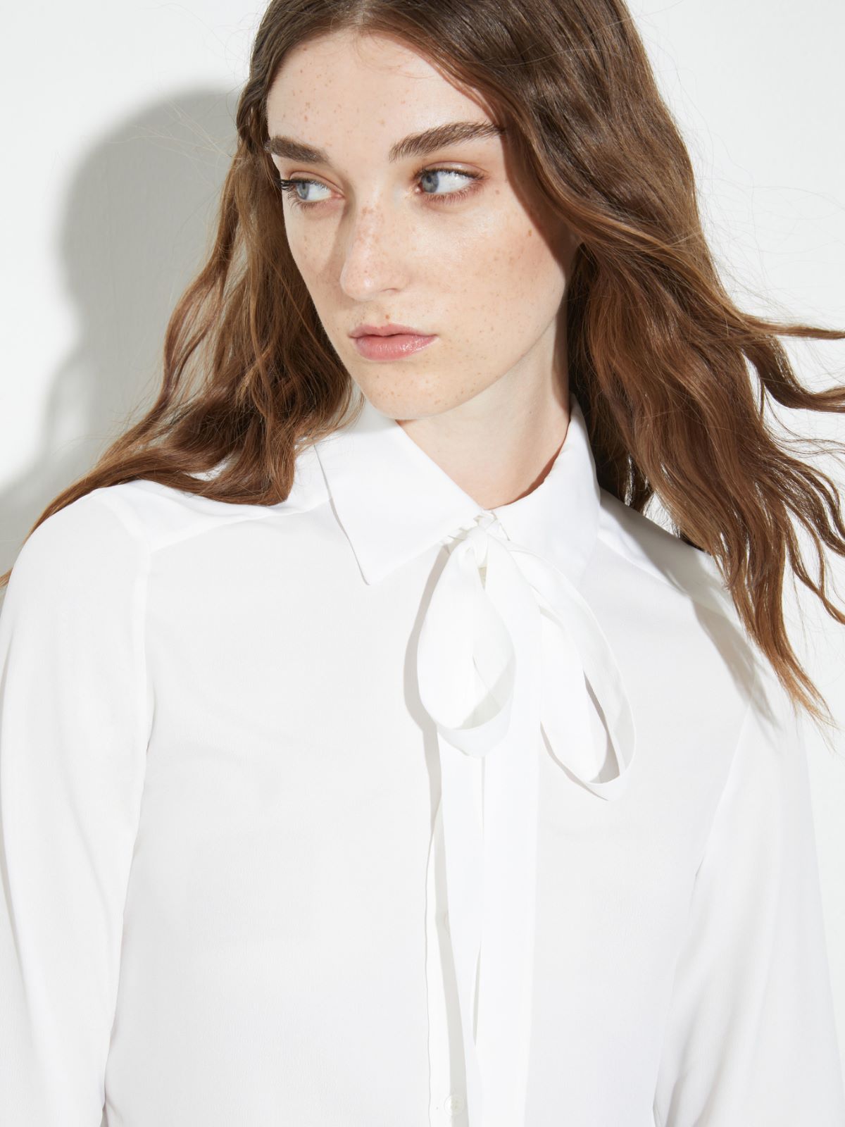 Crepe de Chine shirt - WHITE - MAX&Co. - 3