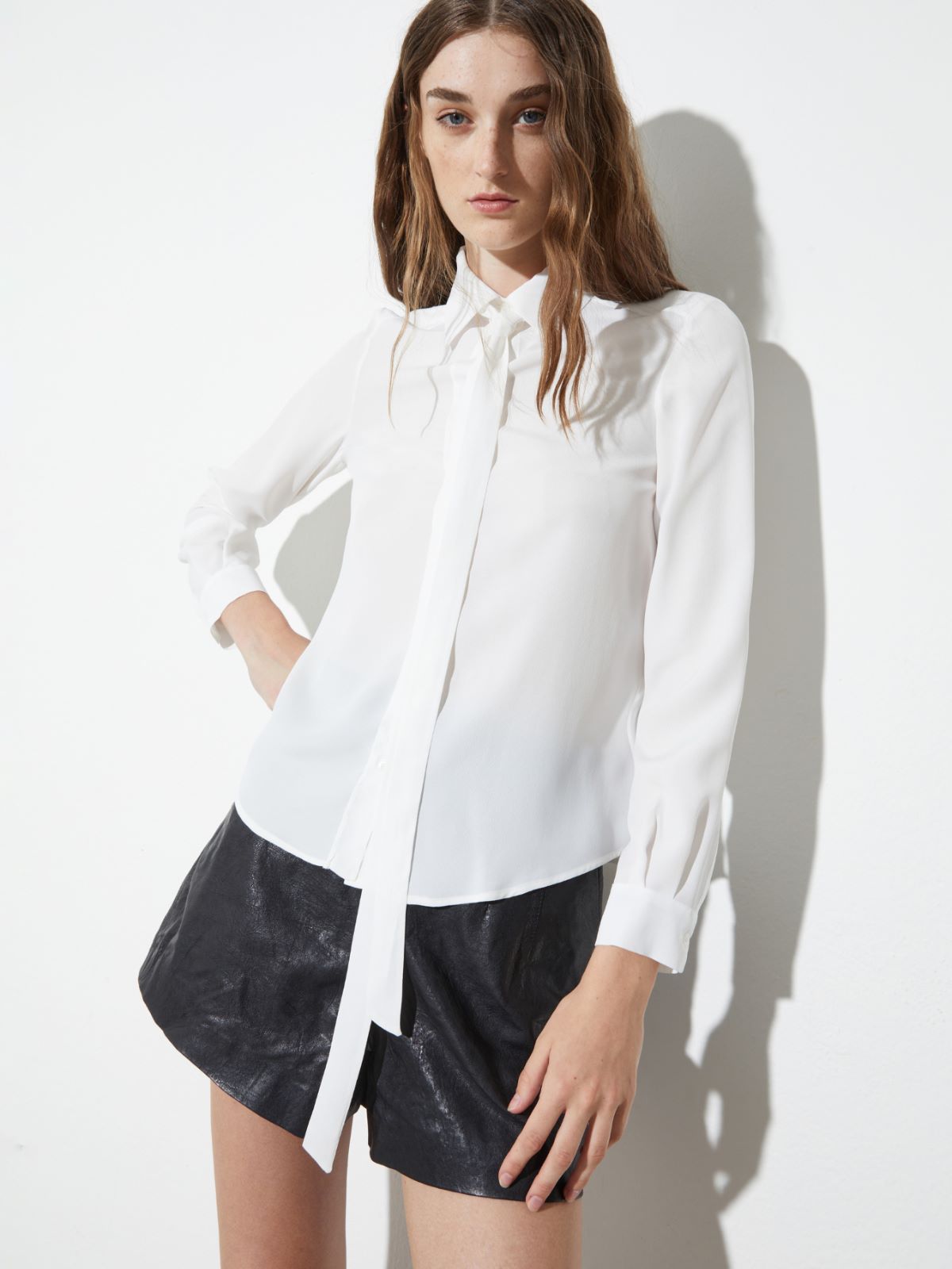 Crepe de Chine shirt - WHITE - MAX&Co.