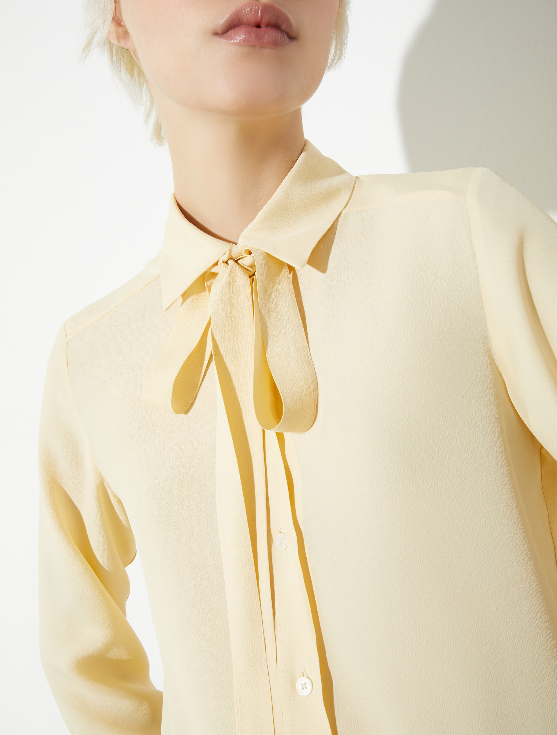 Crepe de Chine shirt, yellow | MAX&Co. Crepe de Chine shirt - YELLOW - MAX&Co. - 3