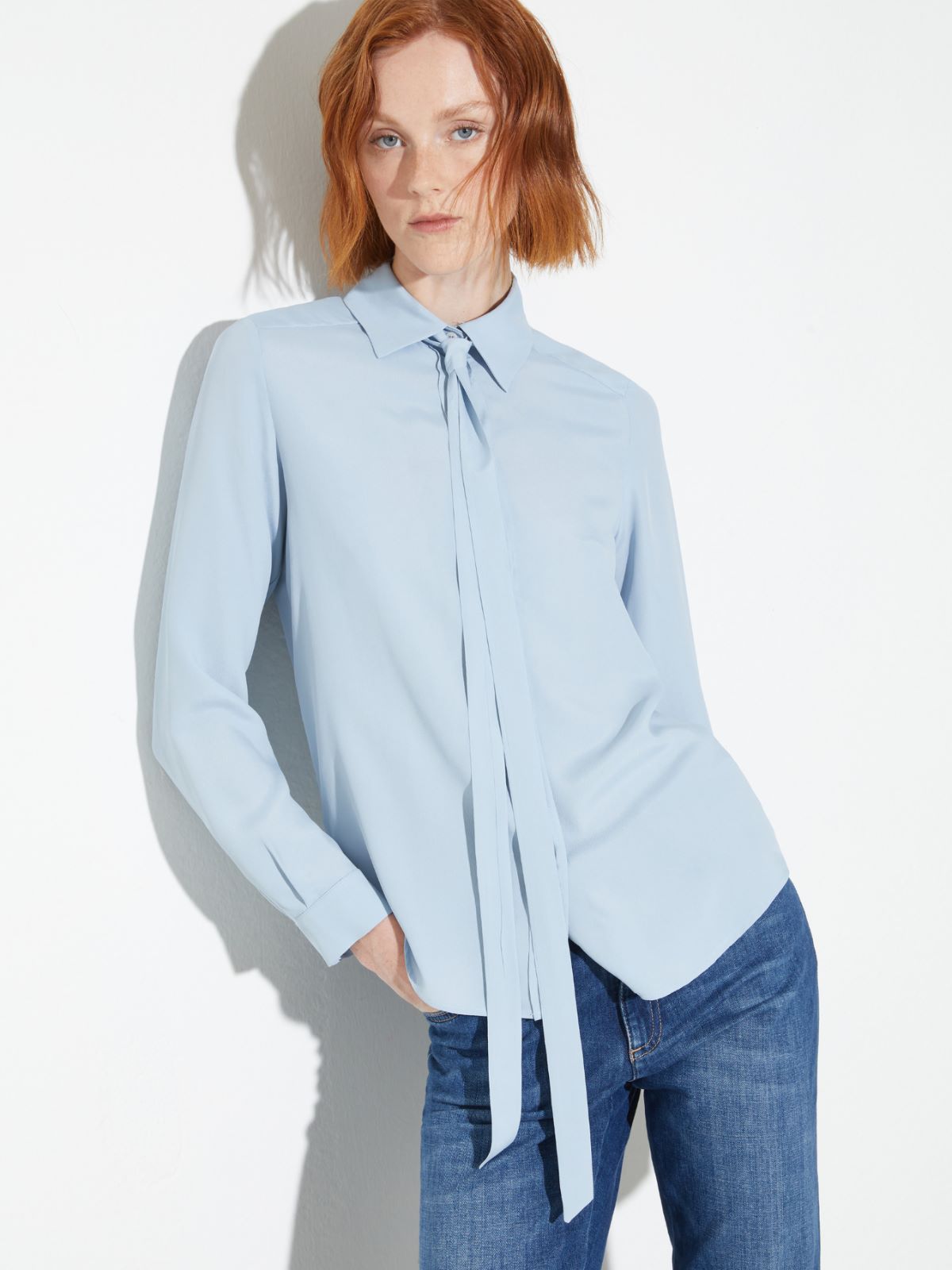 Camisa de crepé de China - CIELO - MAX&Co.