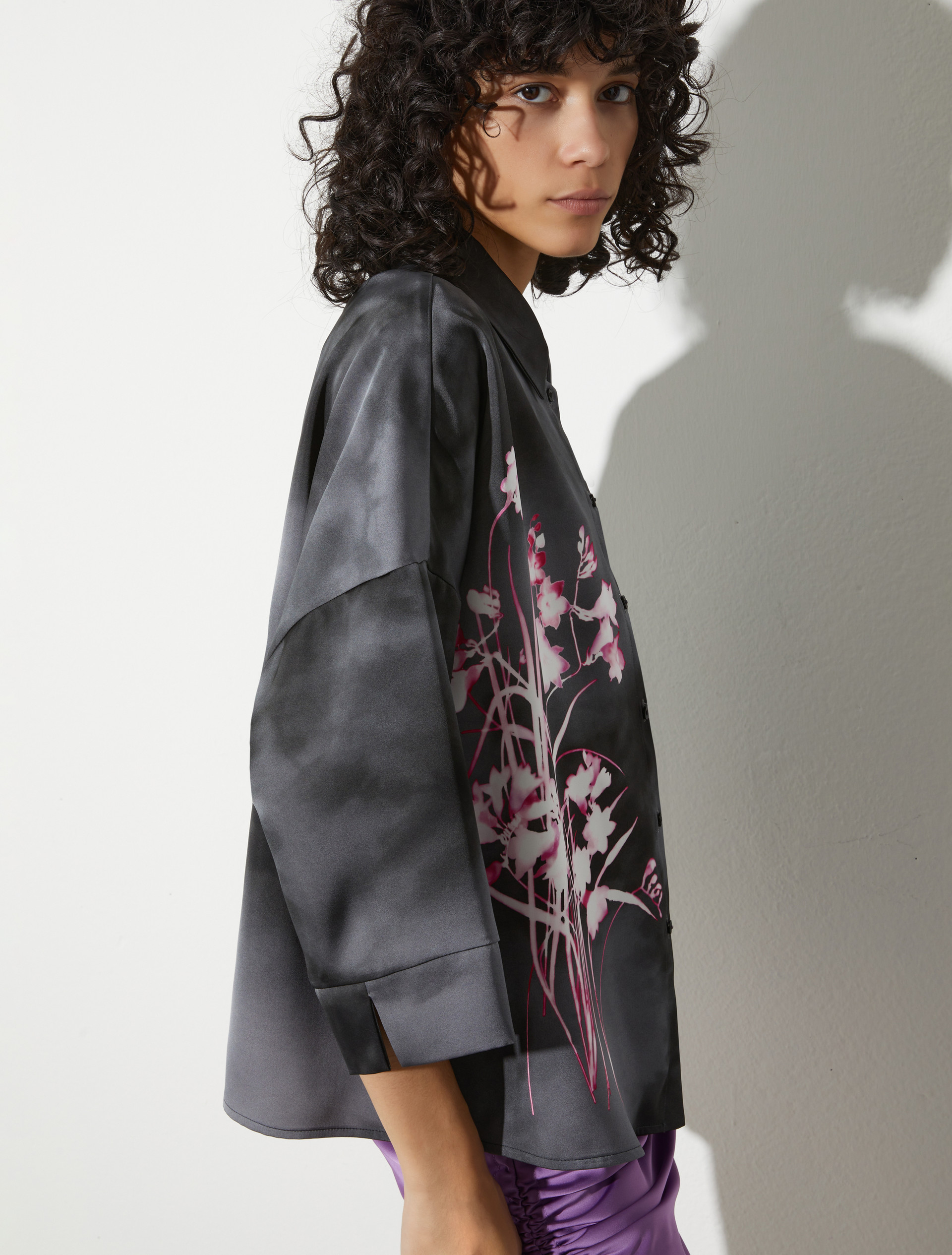 Fluid satin shirt, dark grey | MAX&Co. Fluid satin shirt - DARK GREY - MAX&Co. - 3