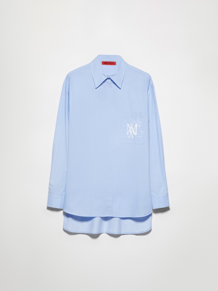 Emblem and lettering-print shirt - LIGHT BLUE - MAX&Co.