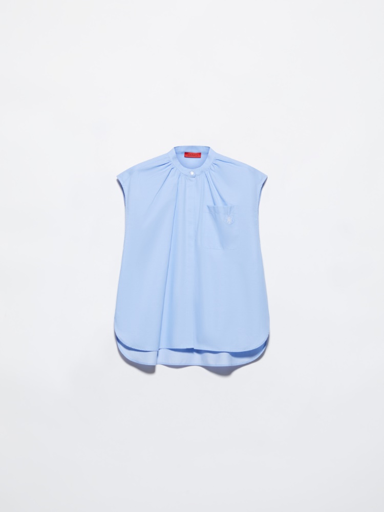 Emblem-detail sleeveless shirt - LIGHT BLUE - MAX&Co.