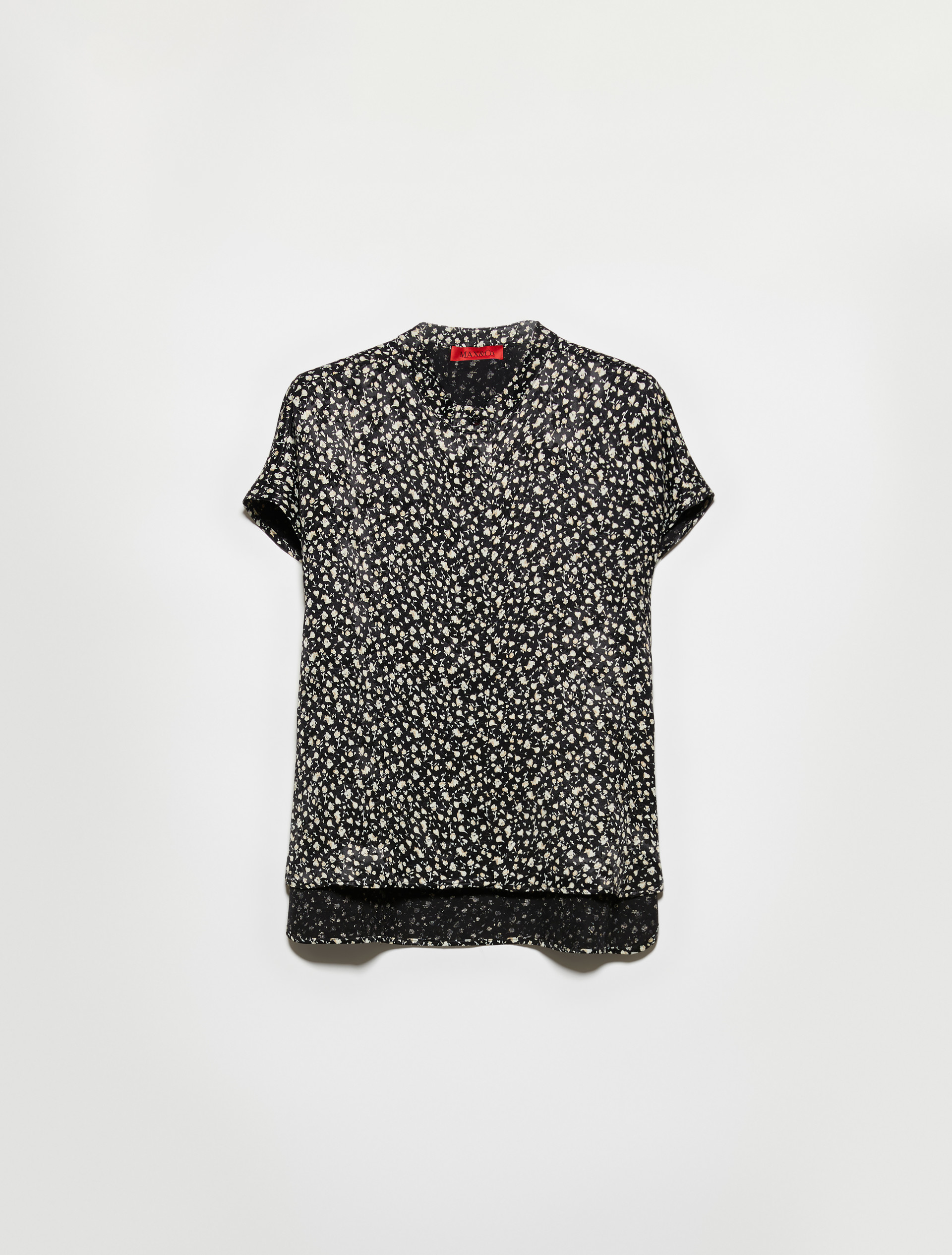Micro-flower jacquard shirt, black | MAX&Co. Micro-flower jacquard shirt - BLACK - MAX&Co. - 5