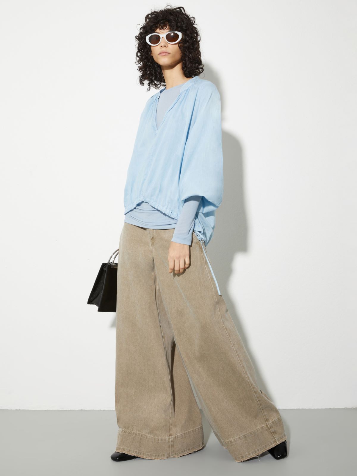Shades of Nature cotton trousers - GREEN - MAX&Co. - 4