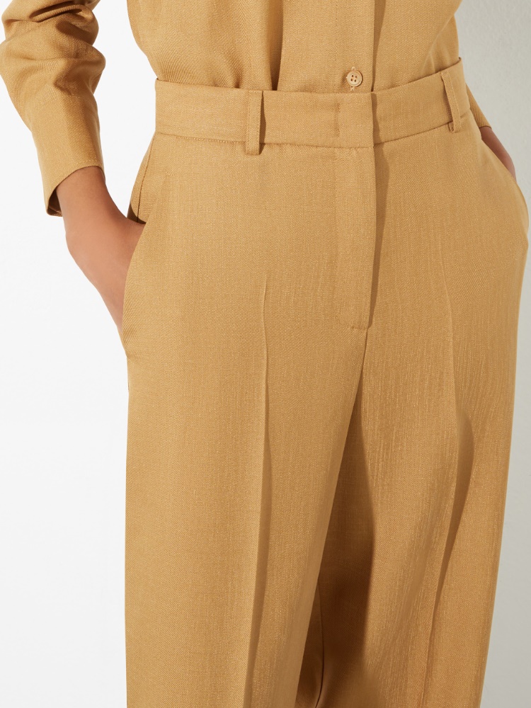 Wide-leg slubby twill trousers - MAX&Co. - 3