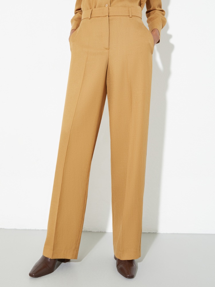 Wide-leg slubby twill trousers - MAX&Co.