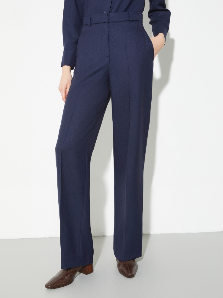 Wide-leg slubby twill trousers - MAX&Co.