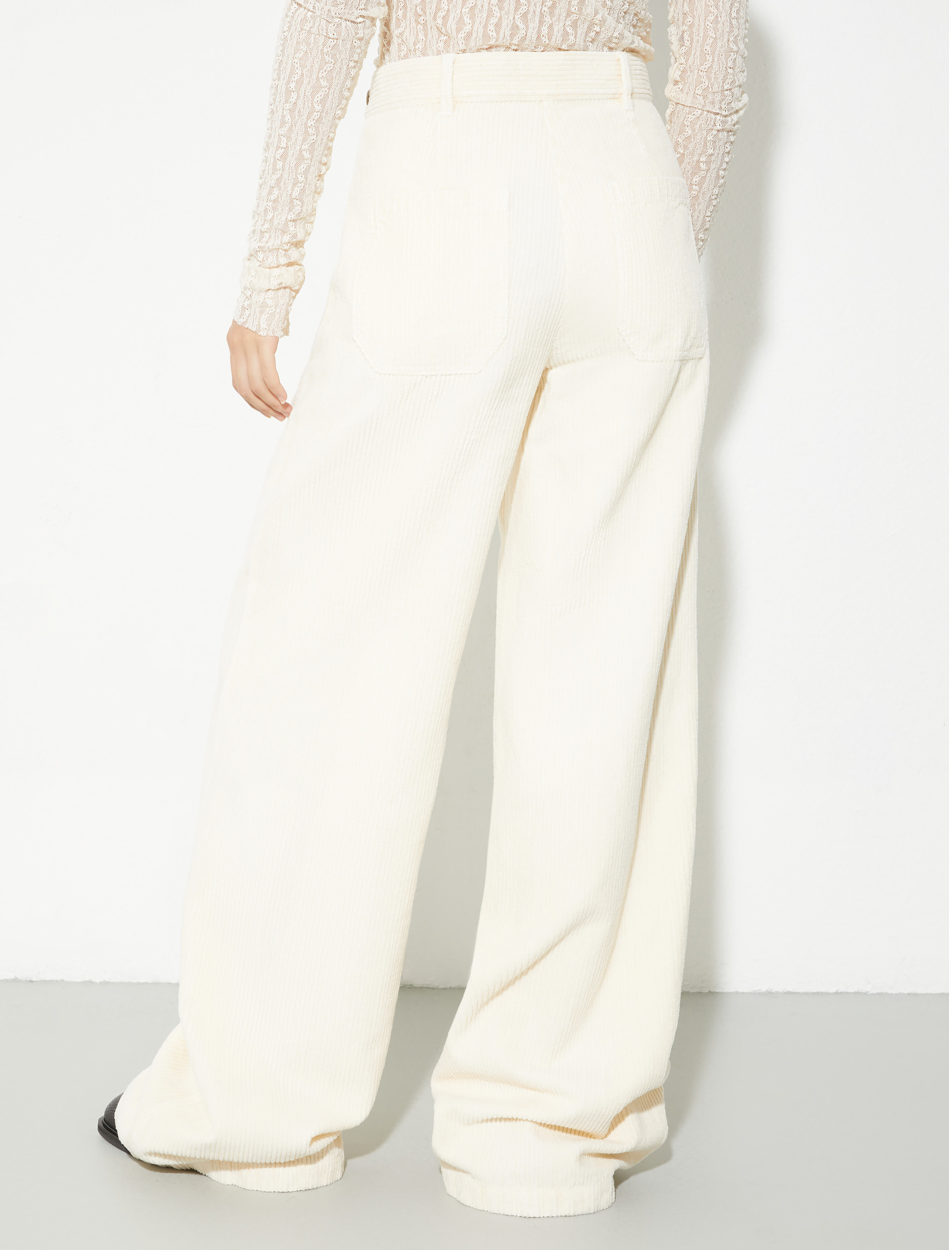 Wide-leg corduroy trousers, cream | MAX&Co. Wide-leg corduroy trousers - CREAM - MAX&Co. - 2