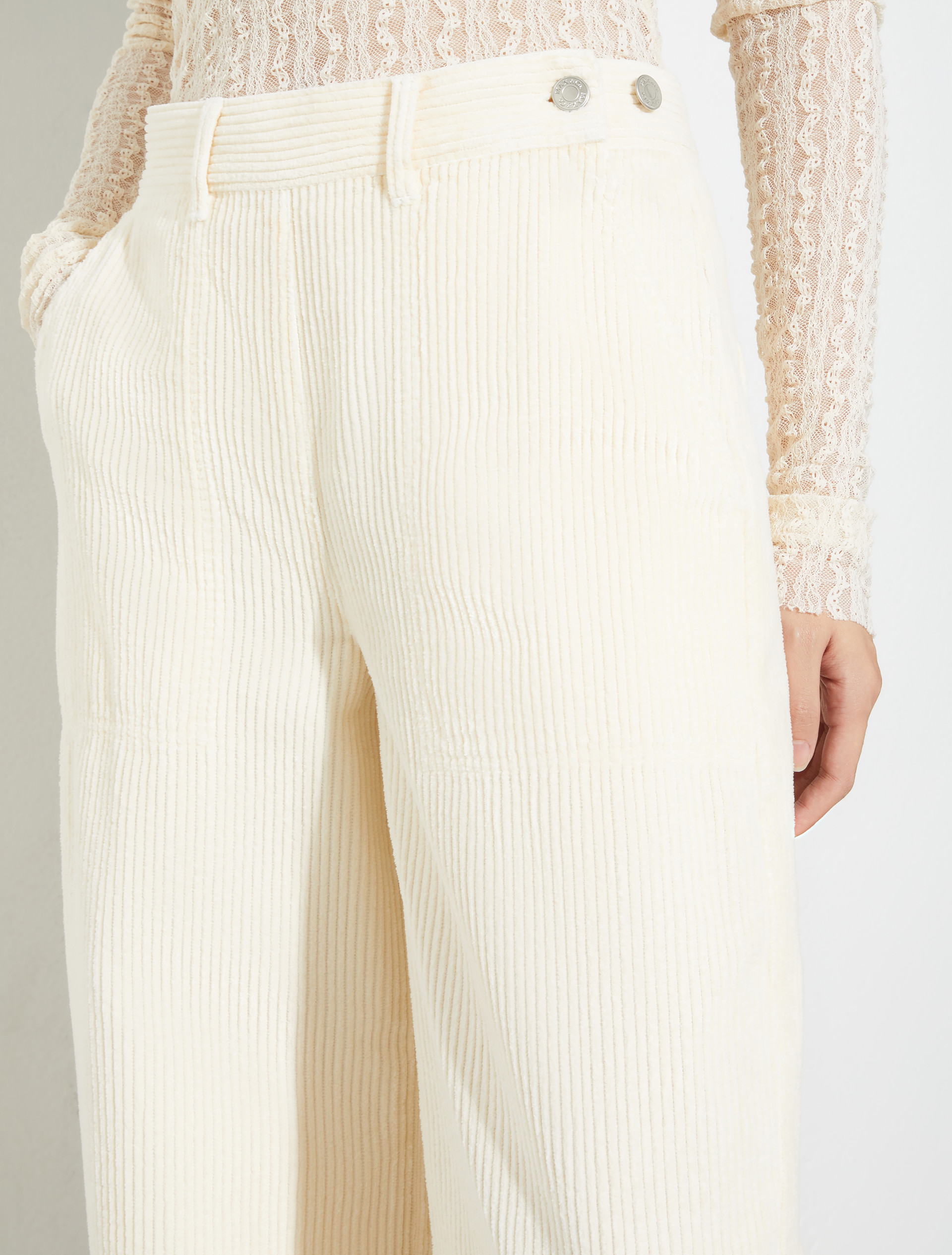 Wide-leg corduroy trousers, cream | MAX&Co. Wide-leg corduroy trousers - CREAM - MAX&Co. - 3
