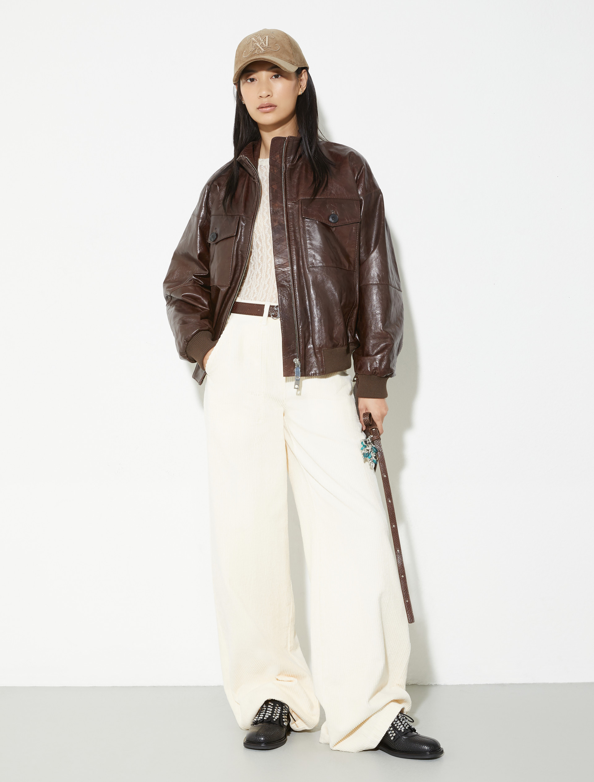 Wide-leg corduroy trousers, cream | MAX&Co. Wide-leg corduroy trousers - CREAM - MAX&Co. - 4