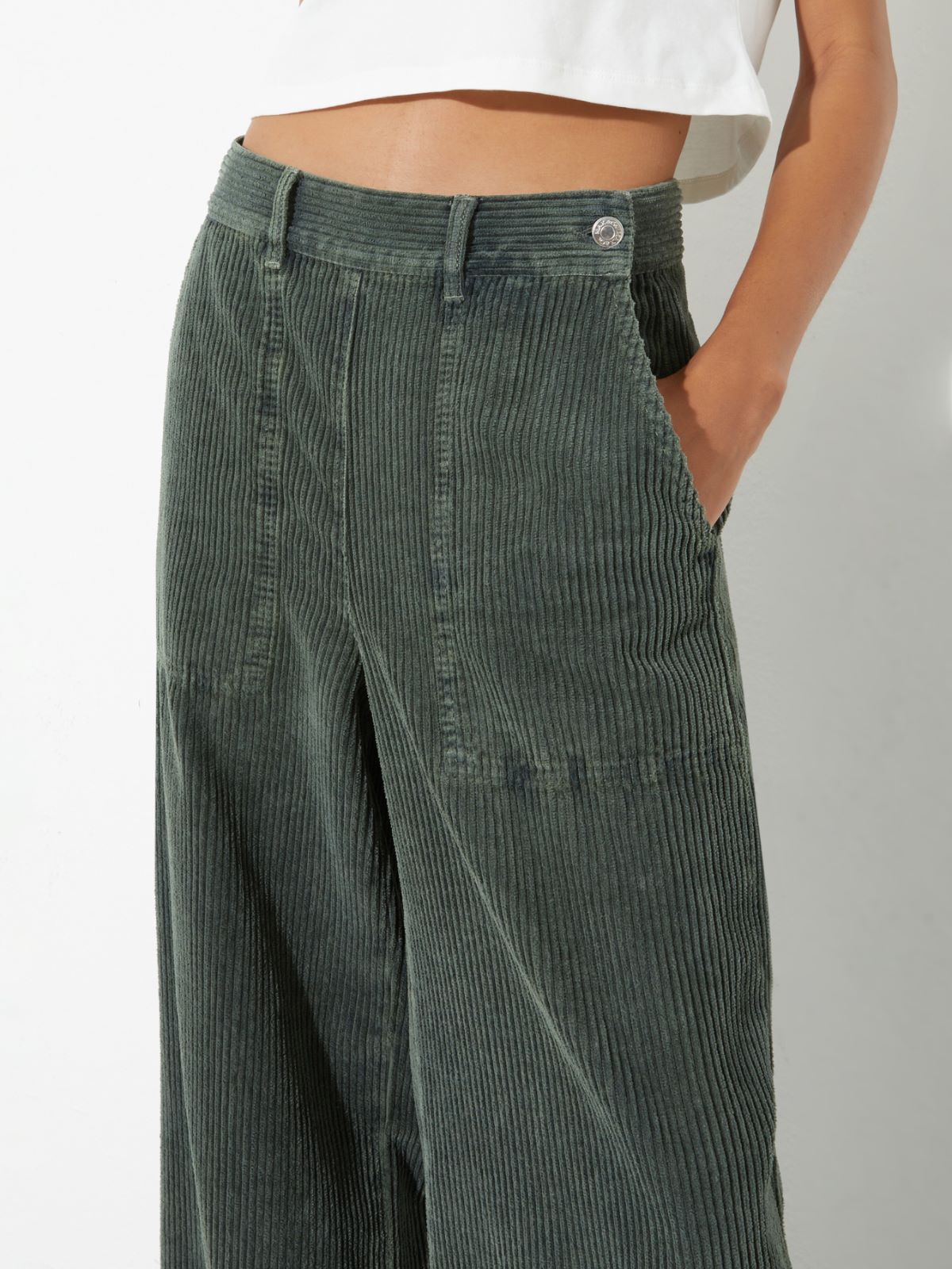 [ジノーザ]  コーデュロイ ワイド パンツ - GREEN - MAX&Co. - 7