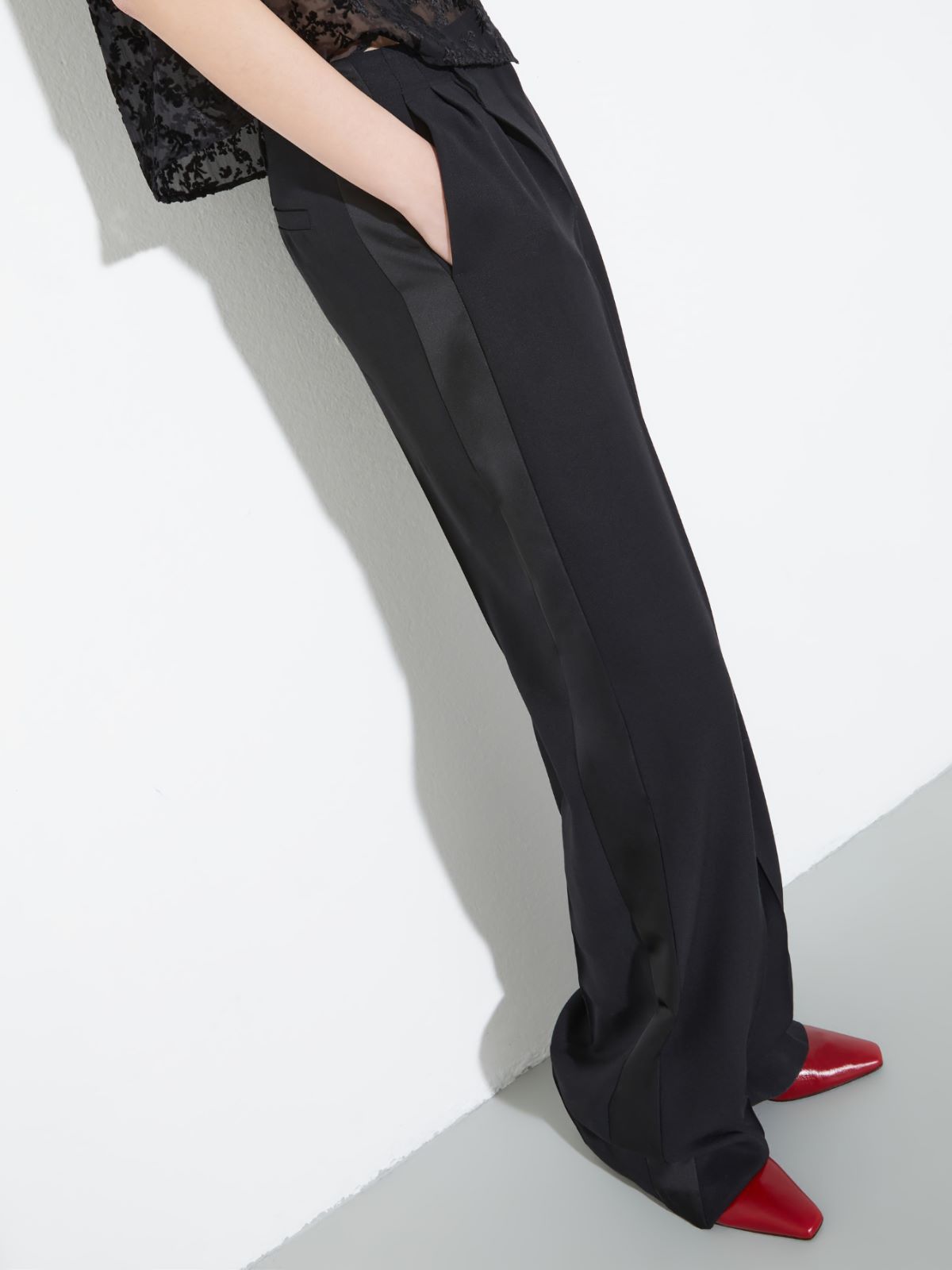 Straight-leg tuxedo trousers - BLACK - MAX&Co. - 3