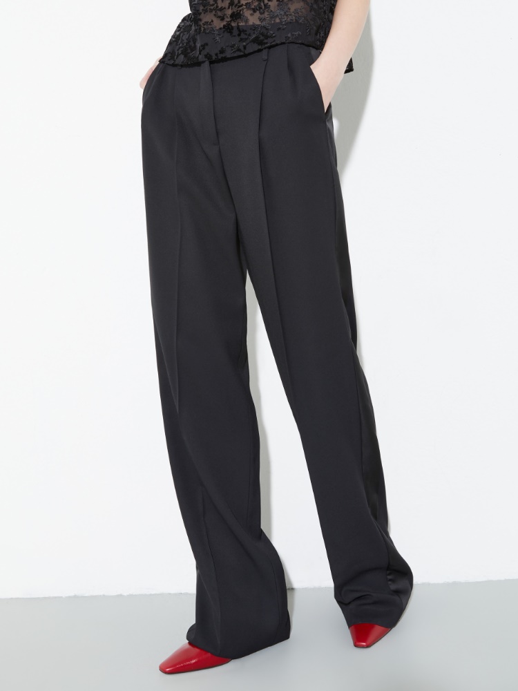 Straight-leg tuxedo trousers - BLACK - MAX&Co.