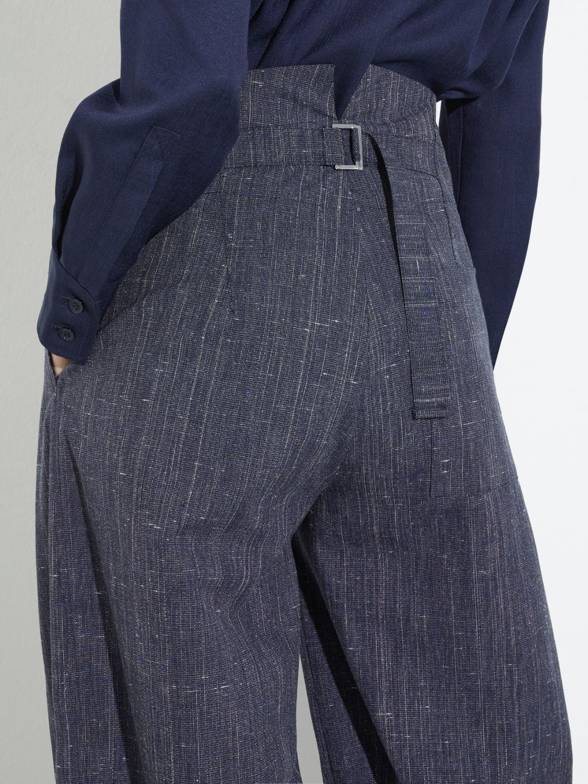 [デイリー]  スラブ テクスチャー パンツ - NAVY - MAX&Co. - 3