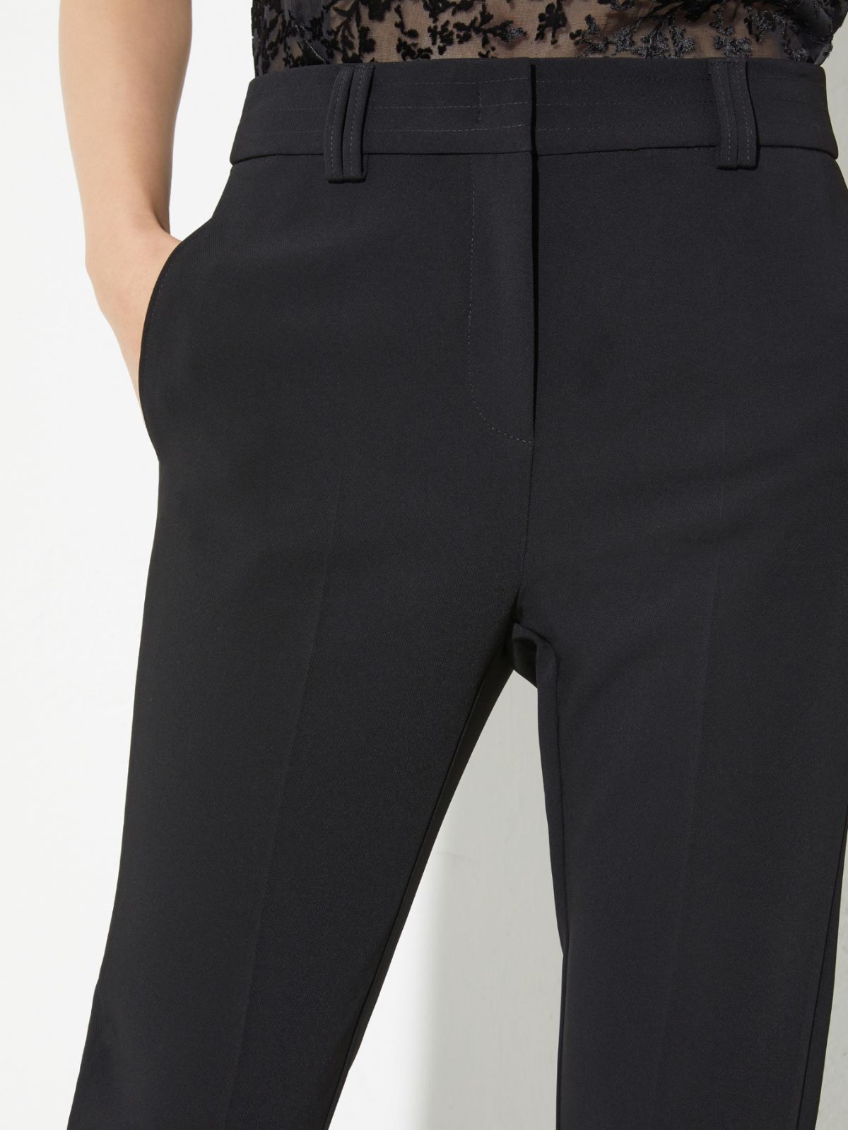 Flared technical-fabric trousers - BLACK - MAX&Co. - 3