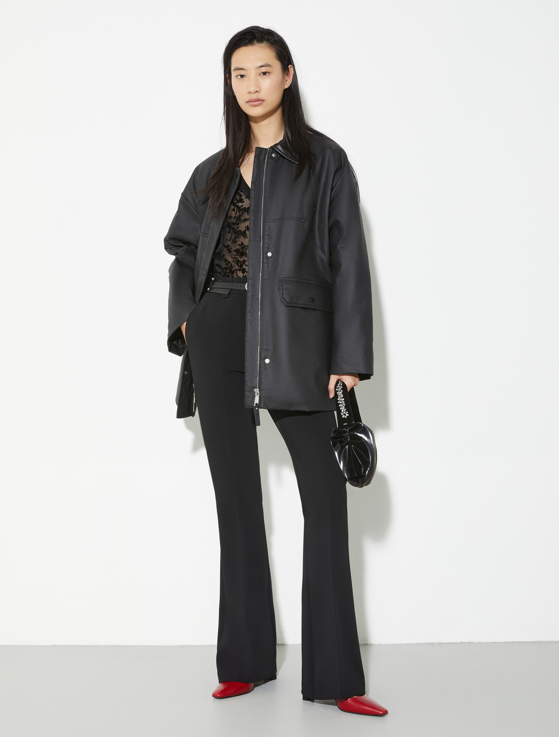 Flared technical-fabric trousers - BLACK - MAX&Co. - 4