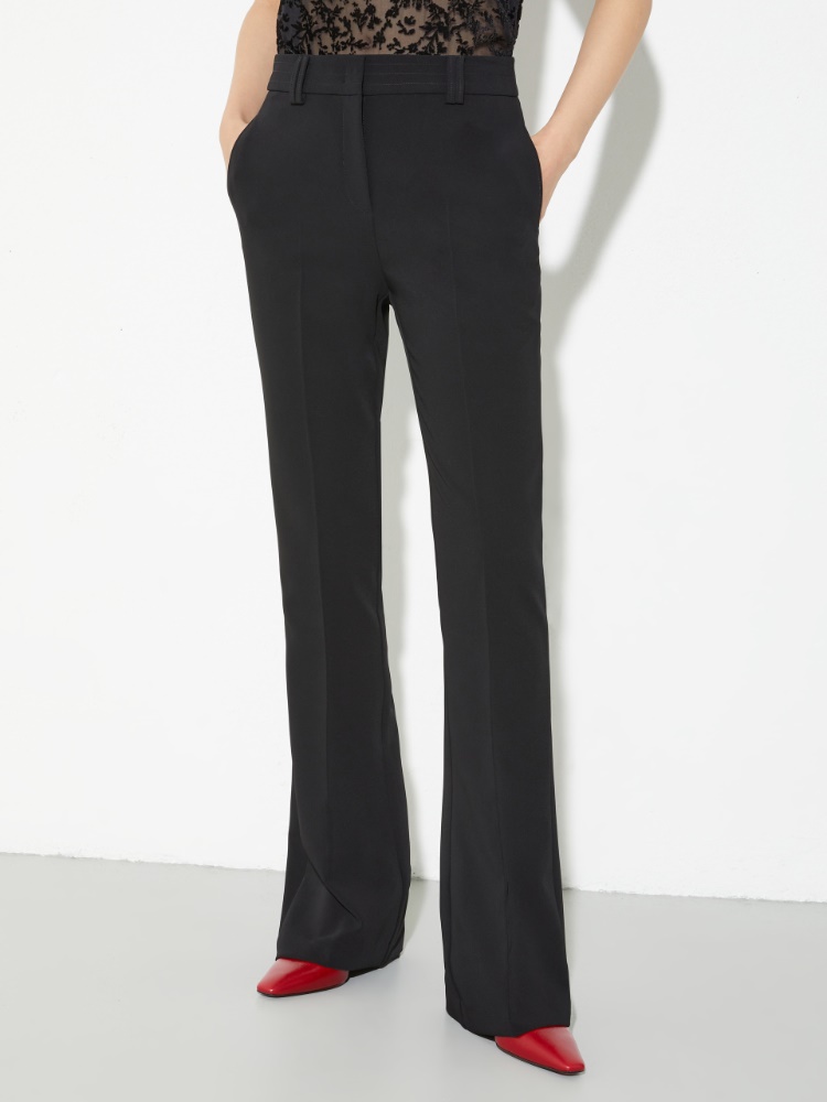 Flared technical-fabric trousers - BLACK - MAX&Co.