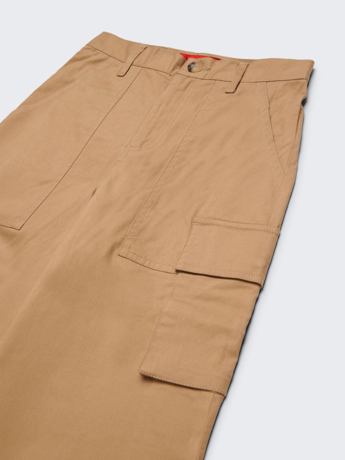 Stretch gabardine cargo pants KID - MUD - MAX&Co.