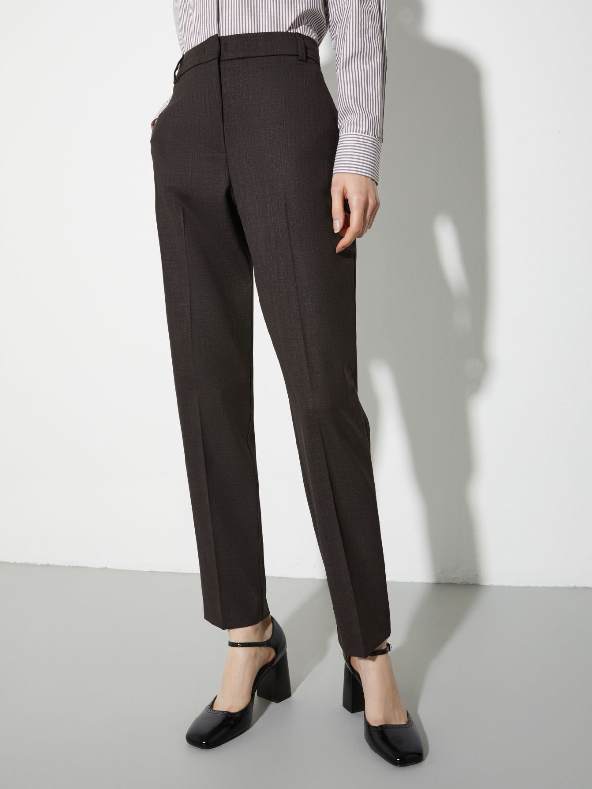 Slim-fit grisaille trousers - BLACKBOARD - MAX&Co.