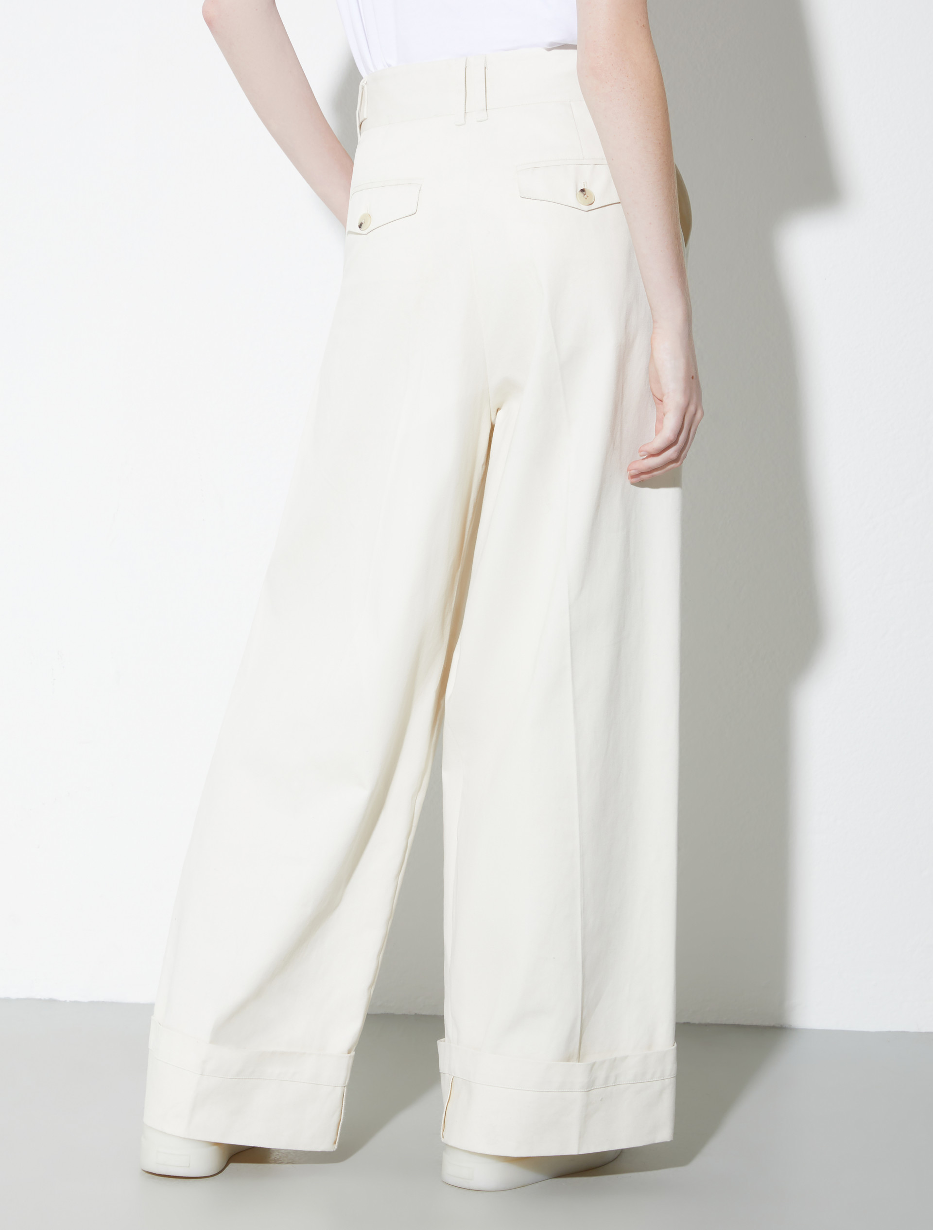 Pantalón ancho de gabardina, blanco | MAX&Co. Pantalón ancho de gabardina - BLANCO - MAX&Co. - 2