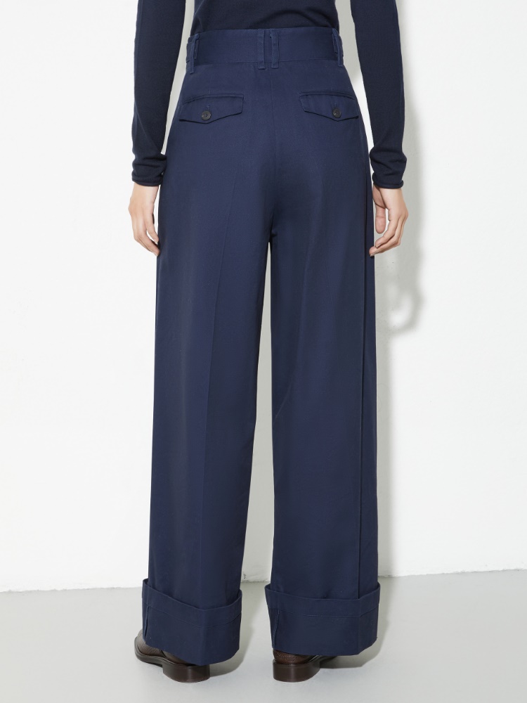 Wide-leg brushed-cotton trousers - MAX&Co. - 2