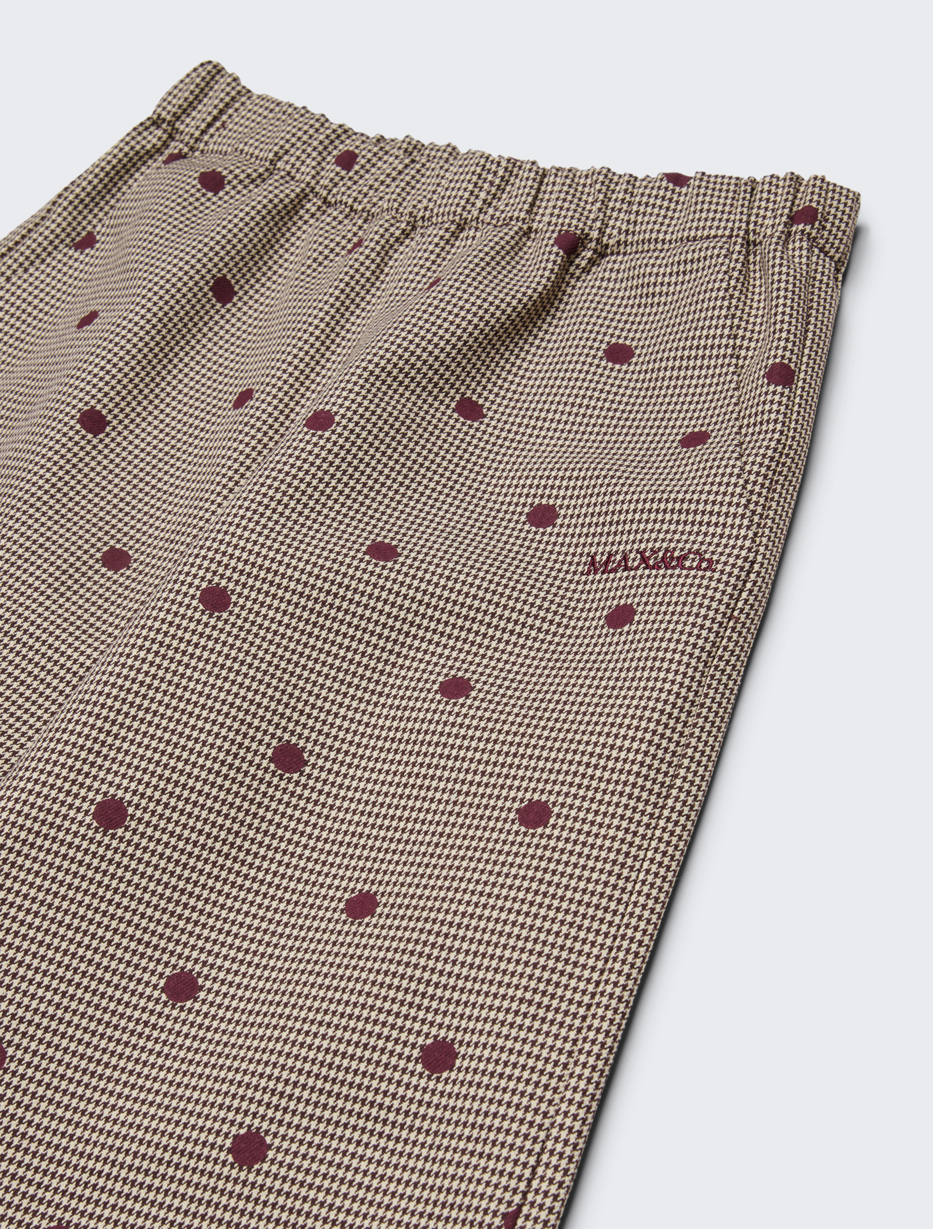 Straight pants in polka dot houndstooth KID - BROWN - MAX&Co.