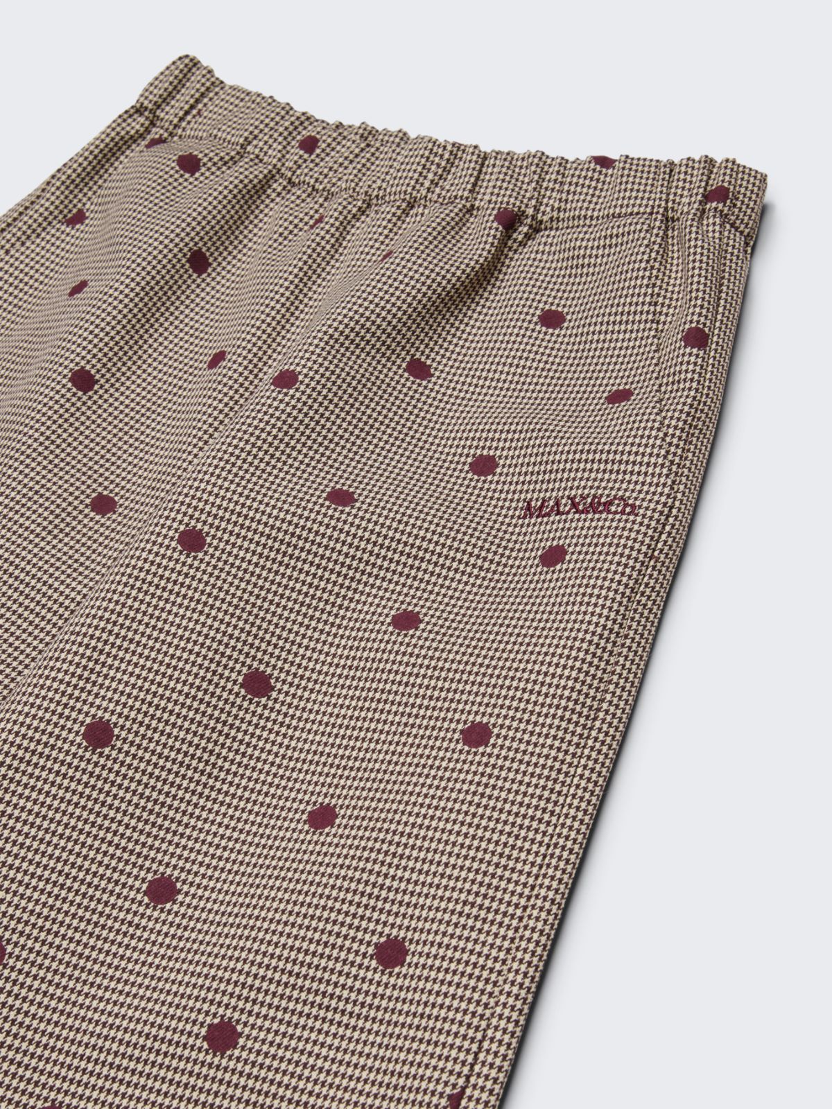 Straight pants in polka dot houndstooth KID - BROWN - MAX&Co.