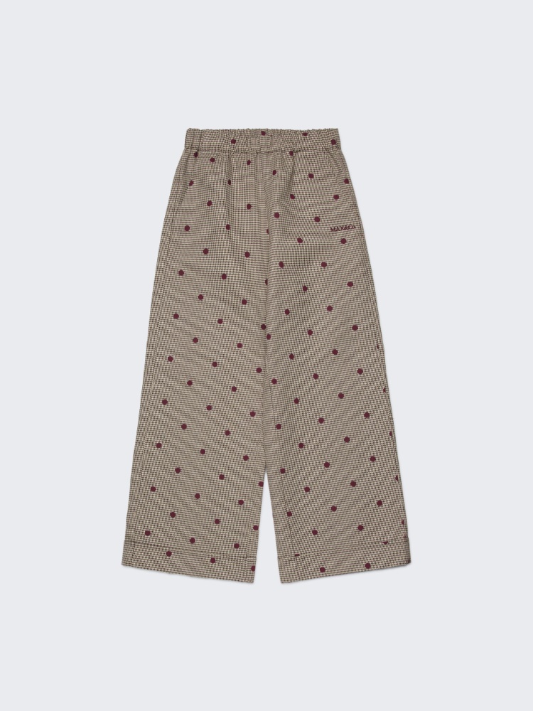 Straight pants in polka dot houndstooth KID - BROWN - MAX&Co.