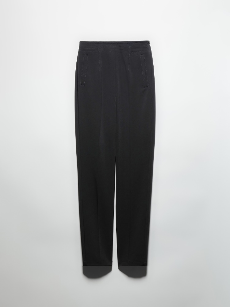 Slim-fit technical-fabric trousers - BLACK - MAX&Co.