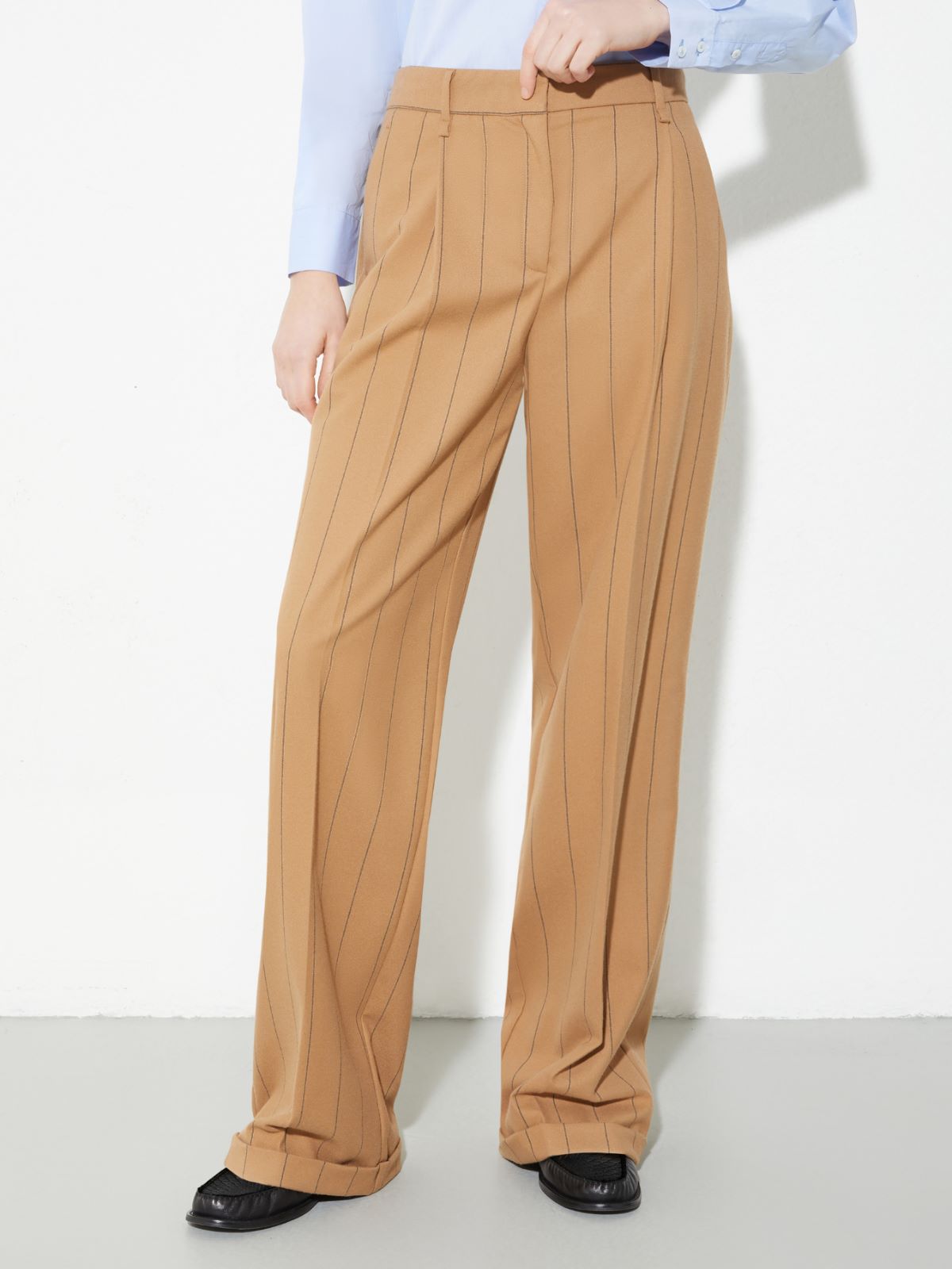 Pantalon large en flanelle - SABLE - MAX&Co.