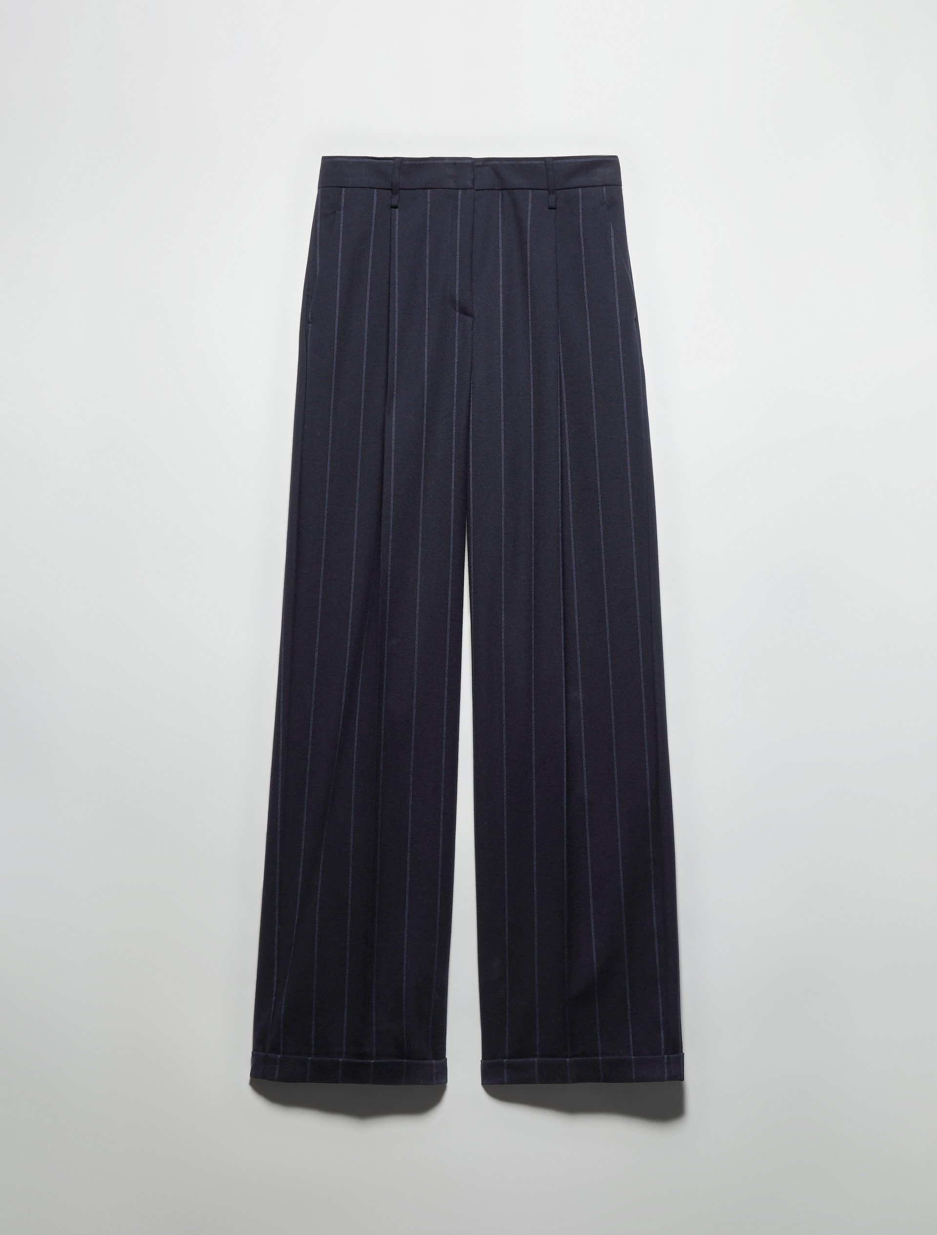 Wide-leg flannel trousers, navy | MAX&Co. Wide-leg flannel trousers - NAVY - MAX&Co. - 5