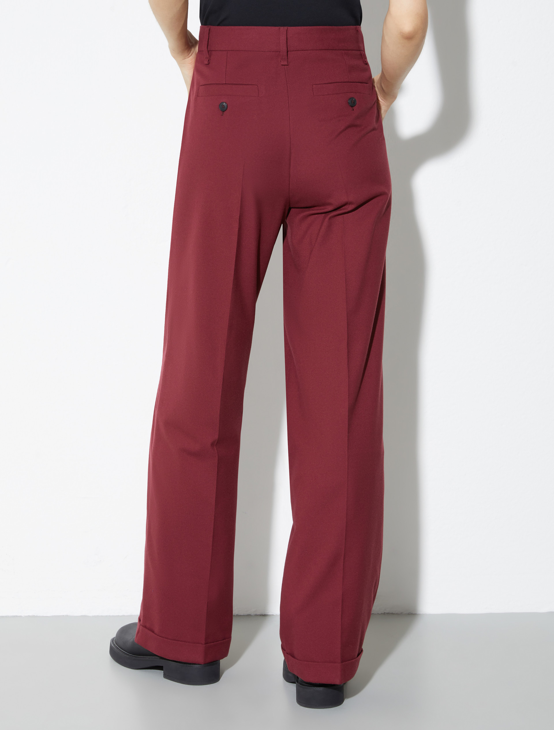 Pantalón ancho de franela, granate | MAX&Co. Pantalón ancho de franela - GRANATE - MAX&Co. - 2