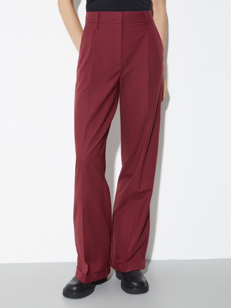 Pantalón ancho de franela - GRANATE - MAX&Co.
