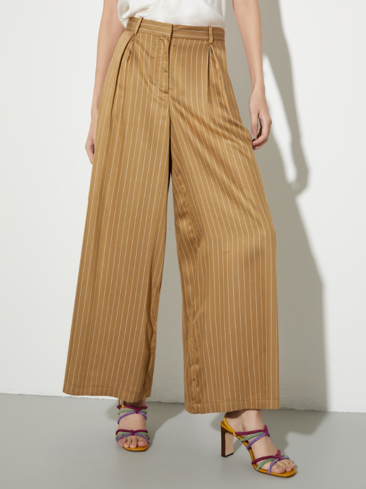 Wide pinstriped twill trousers - MAX&Co.
