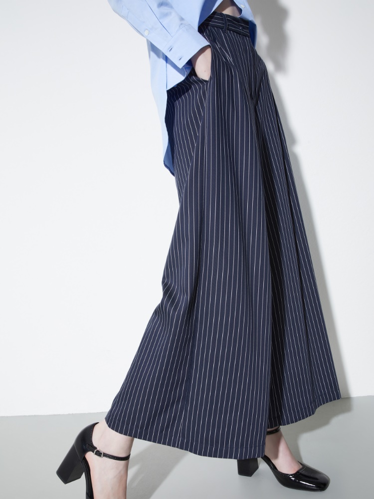 Wide pinstriped twill trousers - MAX&Co. - 3