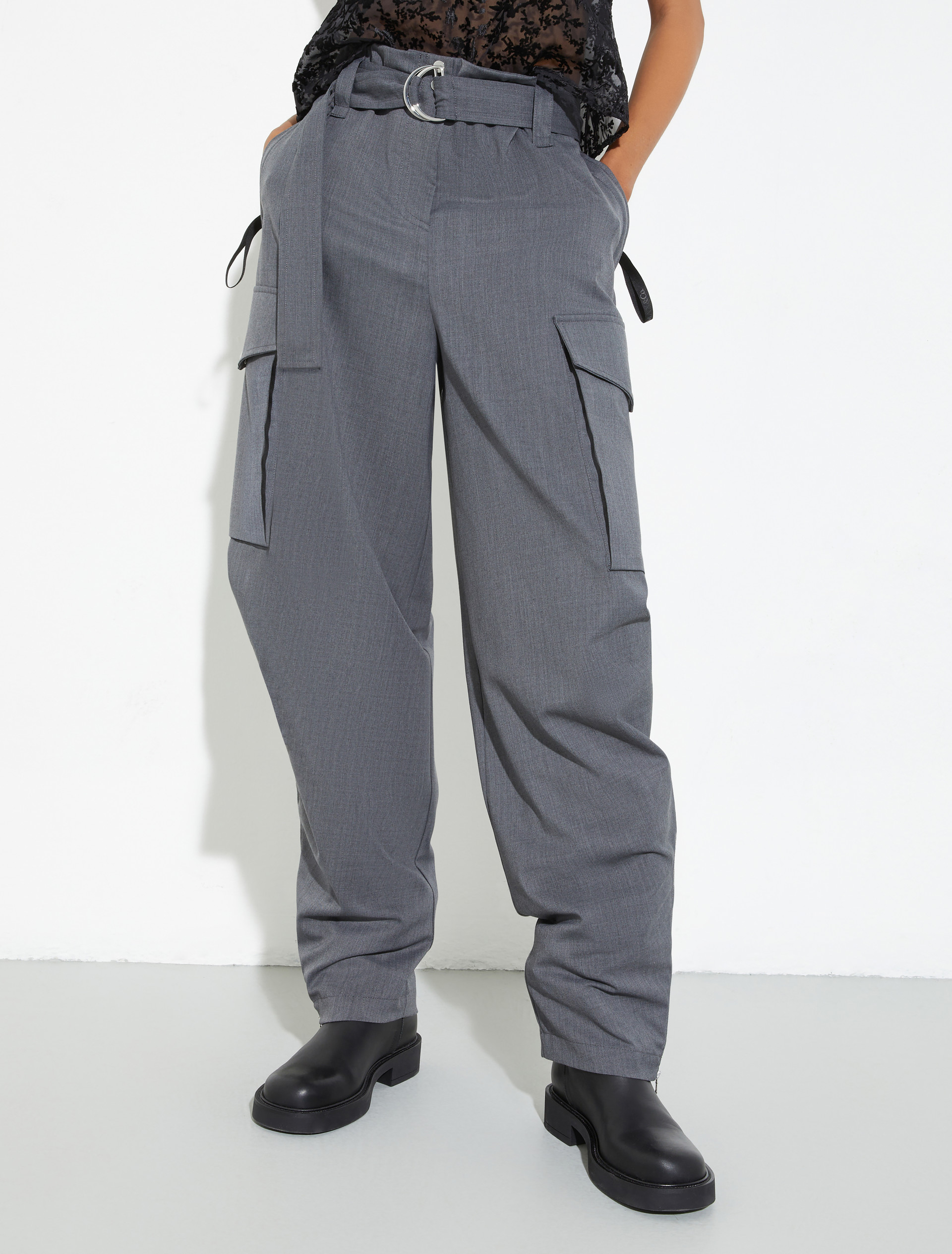 Sartorial Shifts cargo trousers - MELANGE GREY - MAX&Co.