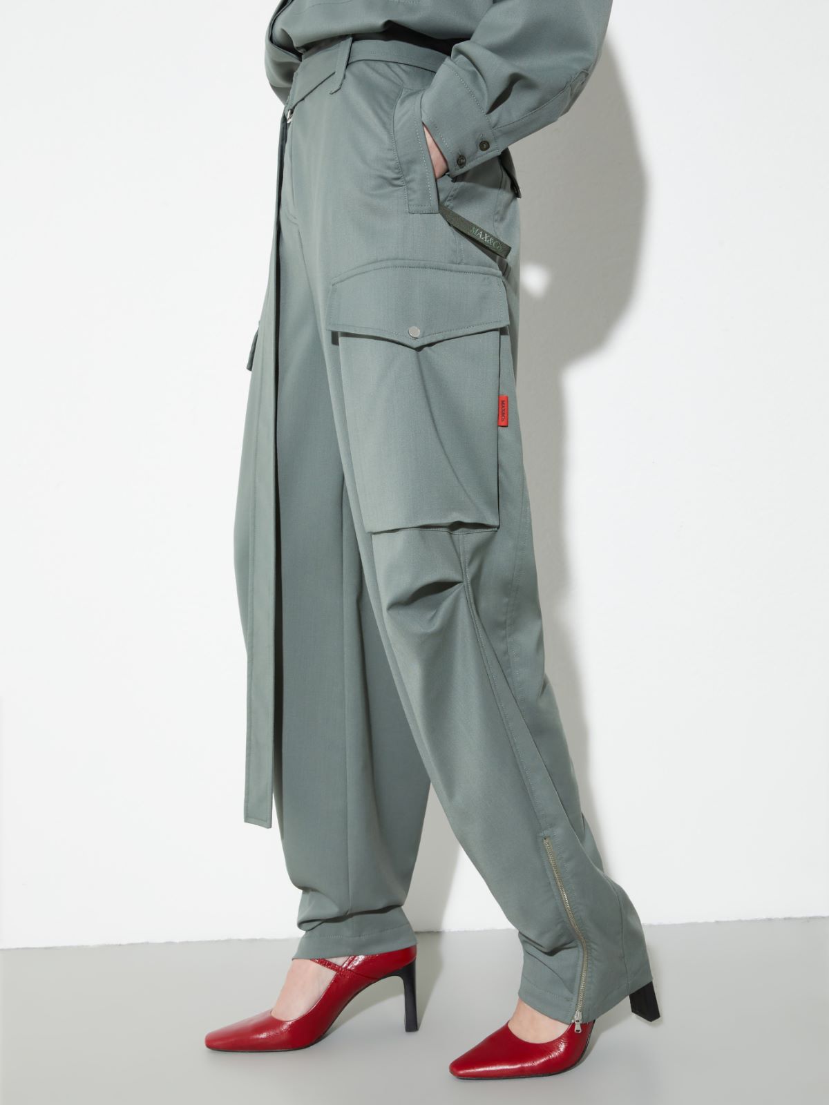 Sartorial Shifts cargo trousers - GREEN - MAX&Co. - 3