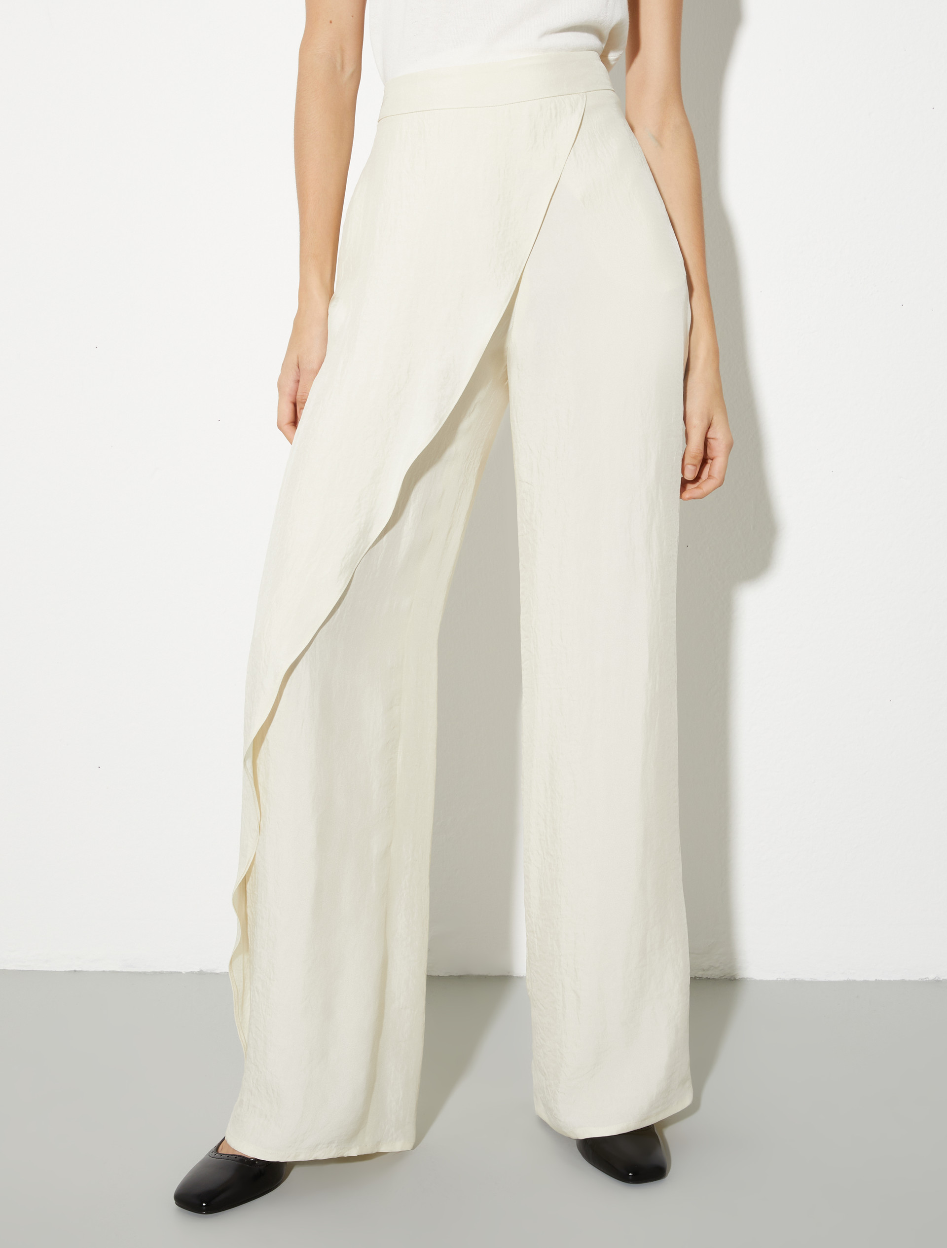 Crinkled twill sarong trousers - MAX&Co.