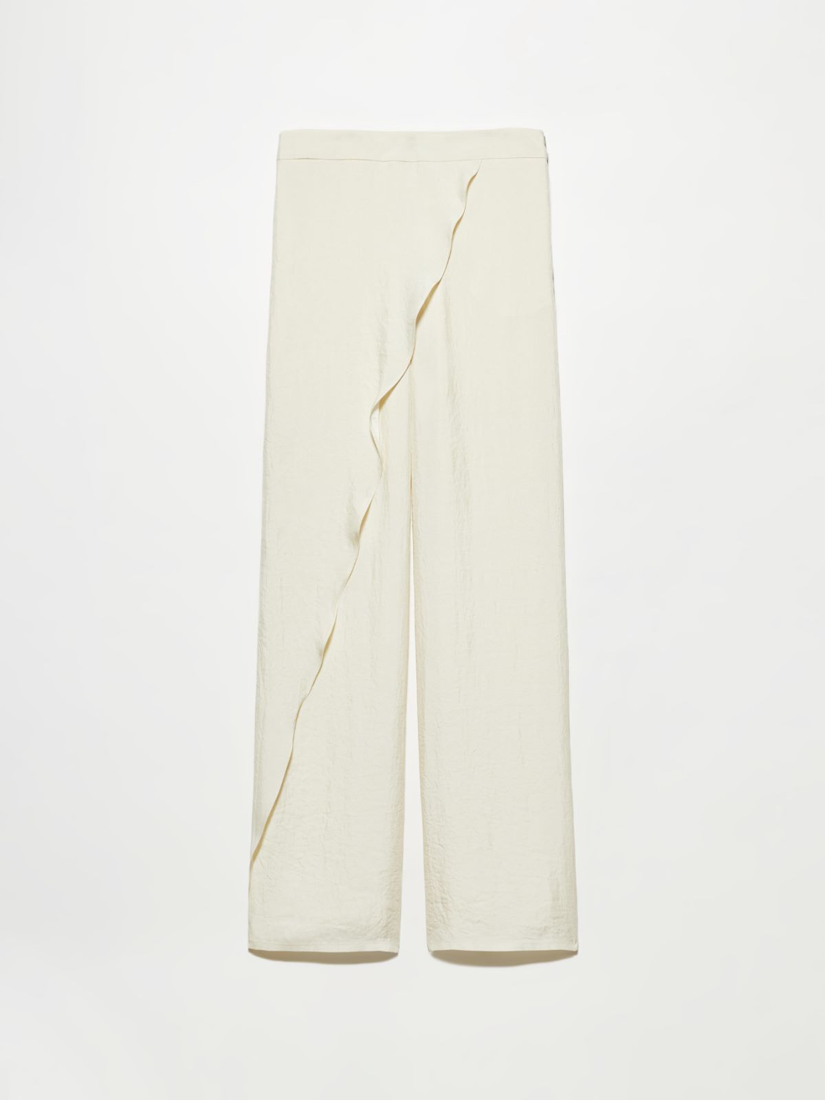 Crinkled twill sarong trousers - WOOL WHITE - MAX&Co.