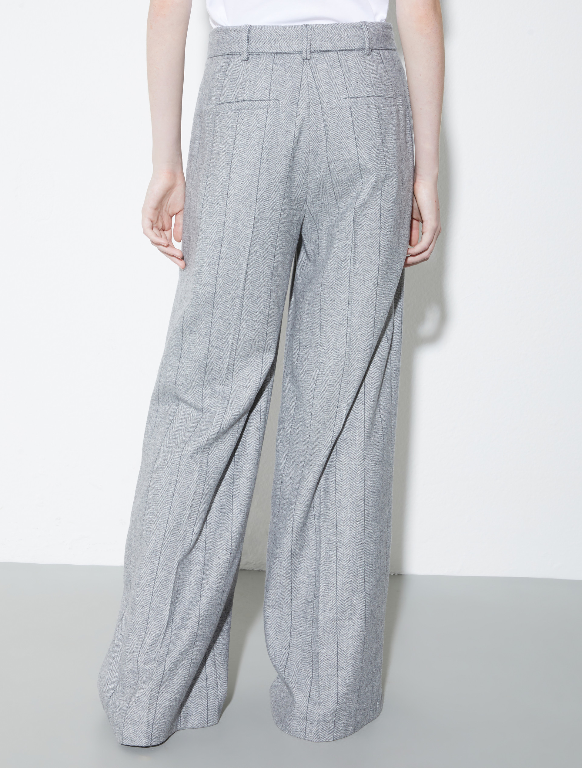 Wide-leg flannel trousers, grey | MAX&Co. Wide-leg flannel trousers - GREY - MAX&Co. - 2