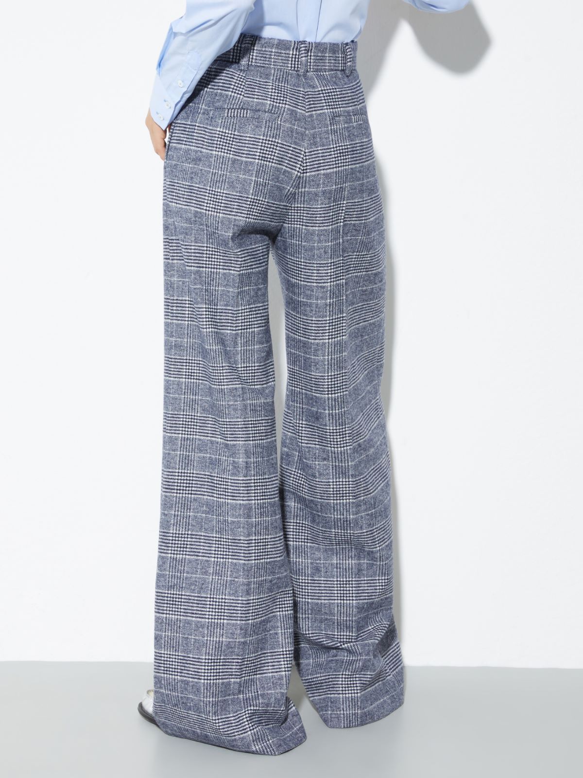 Wide-leg flannel trousers - BLUE AND WHITE - MAX&Co. - 2