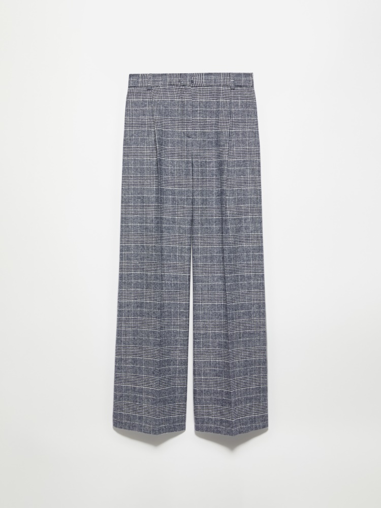 Wide-leg flannel trousers - BLUE AND WHITE - MAX&Co.