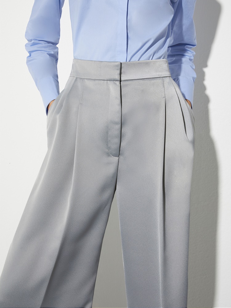 Wide-leg satin trousers - MAX&Co. - 3