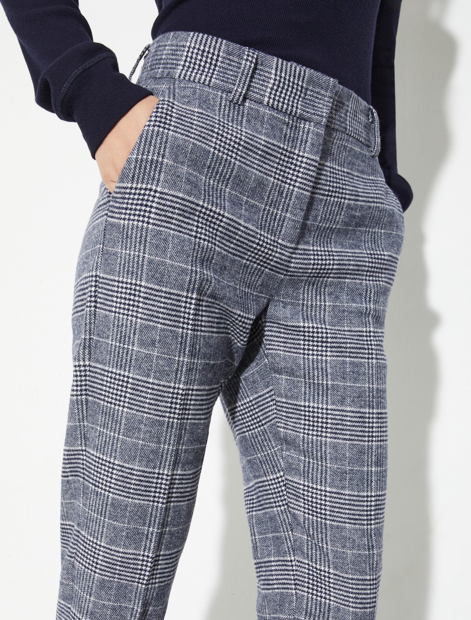 Pantalon slim en flanelle, blanc/bleu | MAX&Co. Pantalon slim en flanelle - BLANC/BLEU - MAX&Co. - 3
