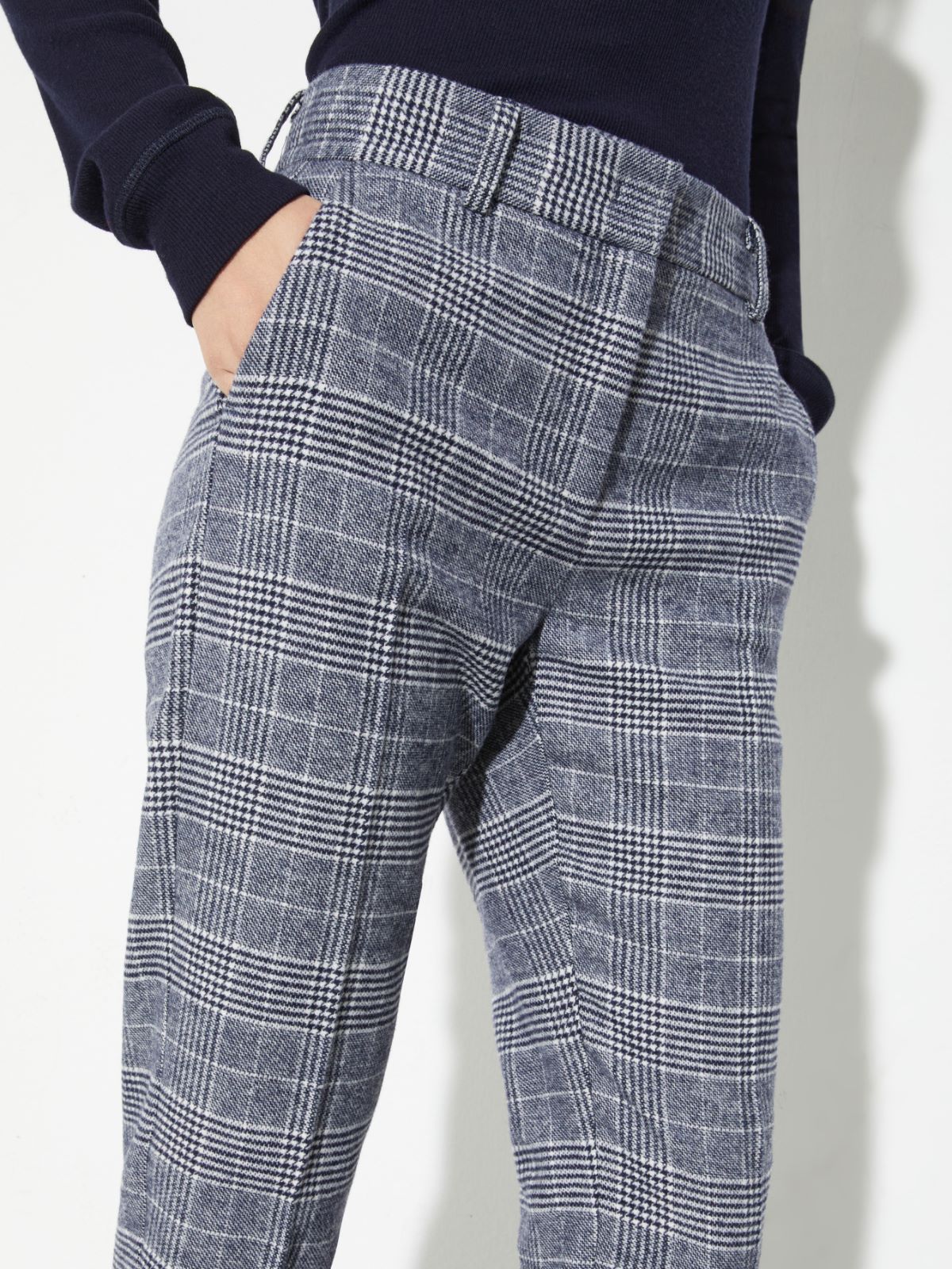 Pantalon slim en flanelle - BLANC/BLEU - MAX&Co. - 3