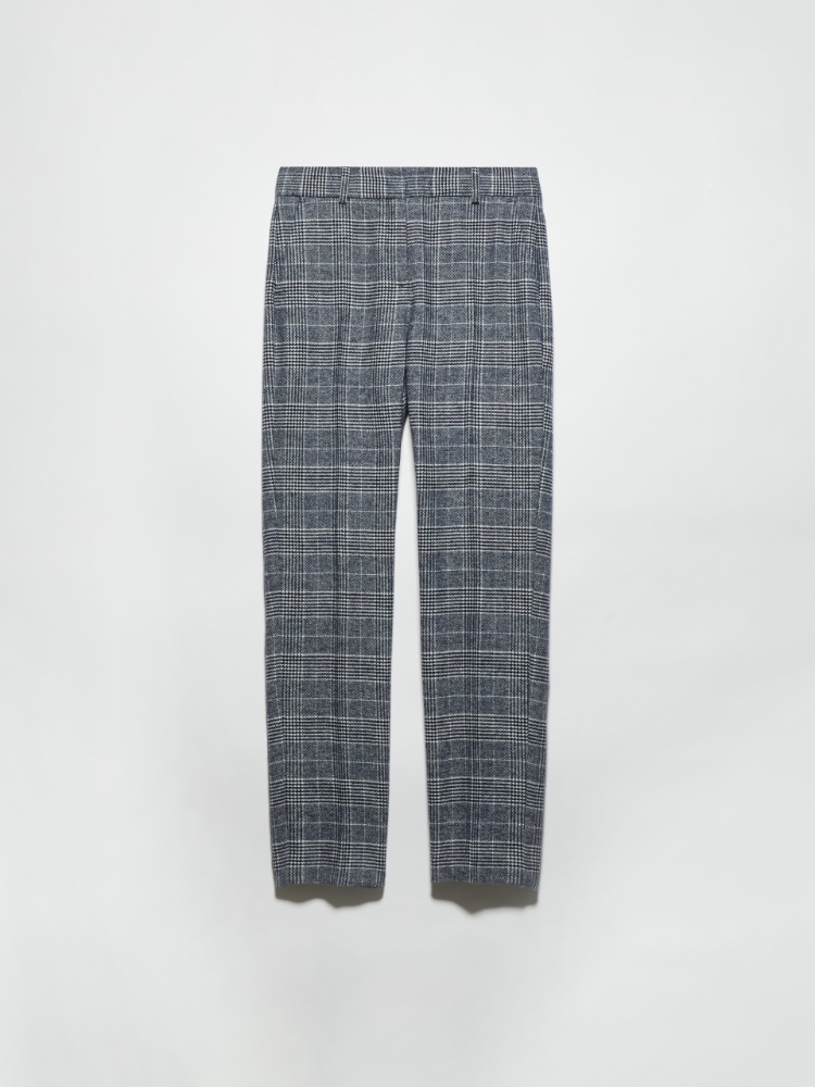 Slim-fit flannel trousers - BLUE AND WHITE - MAX&Co.
